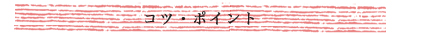 コツ・ポイント